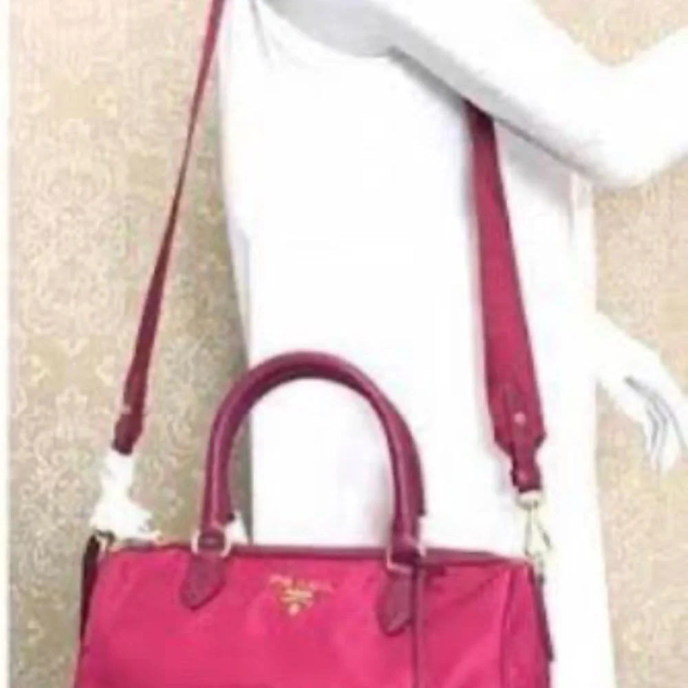 Authentic Prada Bauletto Baguettes Nylon Bag Pink